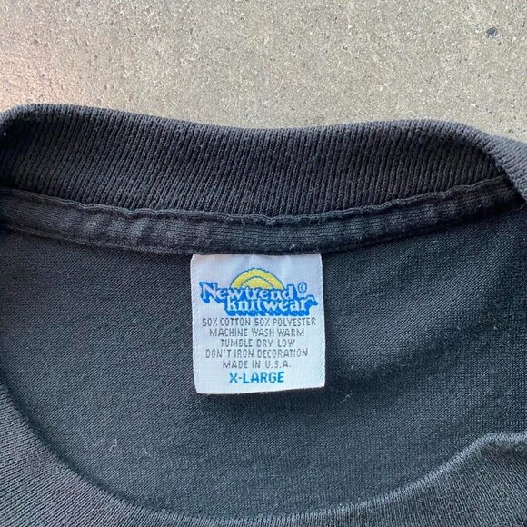 Vintage 90s Florida Palm Tree Black Graphic Tee Shirt Single Stitch Extra Large - Picture 3 of 7